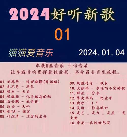 群星 -《2024好听新歌(01)》十倍音质 U盘音乐 [WAV分轨][1G]