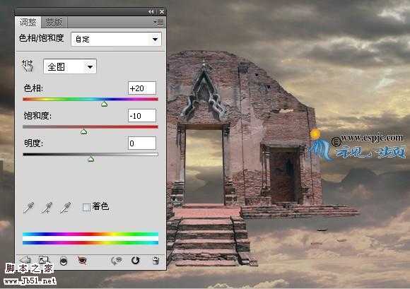 photoshop 经典合成空中的灵异城堡