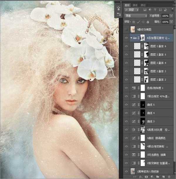 Photoshop(PS)把灰蒙模特头像照片调成梦幻色彩效果实例教程