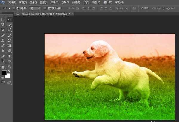 ps cs6怎么给图片添加彩色渐变效果?